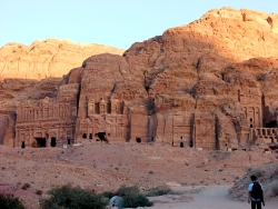 Intricate carvings on the Royal Tombs in Petra